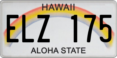 HI license plate ELZ175
