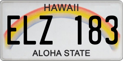 HI license plate ELZ183