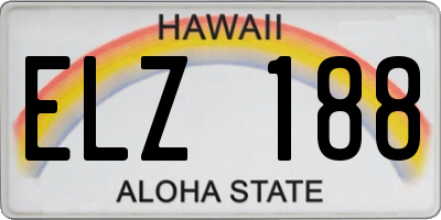 HI license plate ELZ188