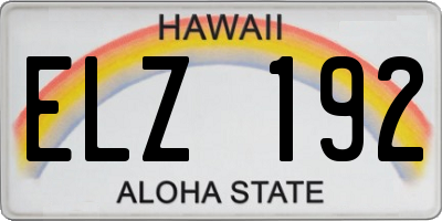 HI license plate ELZ192