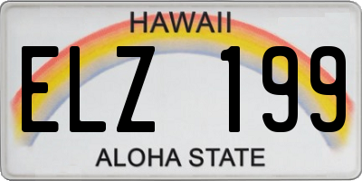 HI license plate ELZ199