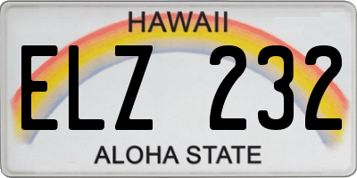 HI license plate ELZ232
