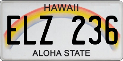 HI license plate ELZ236