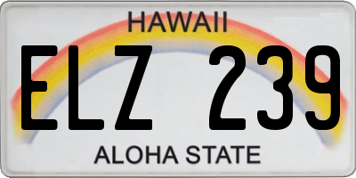 HI license plate ELZ239