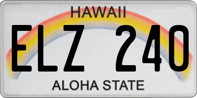 HI license plate ELZ240