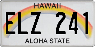 HI license plate ELZ241
