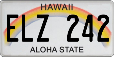 HI license plate ELZ242