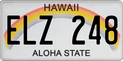 HI license plate ELZ248