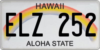 HI license plate ELZ252