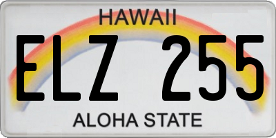 HI license plate ELZ255