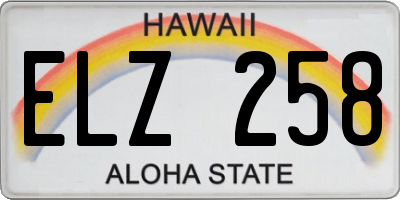 HI license plate ELZ258