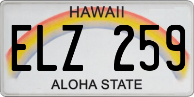 HI license plate ELZ259