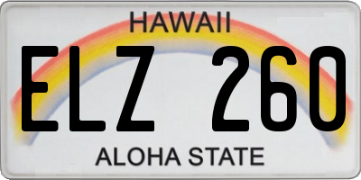 HI license plate ELZ260