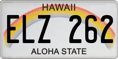 HI license plate ELZ262
