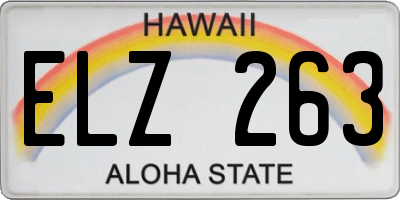 HI license plate ELZ263