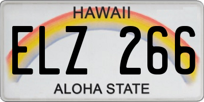 HI license plate ELZ266