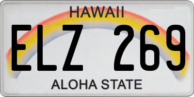 HI license plate ELZ269