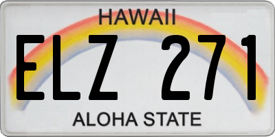 HI license plate ELZ271