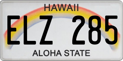HI license plate ELZ285