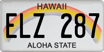 HI license plate ELZ287