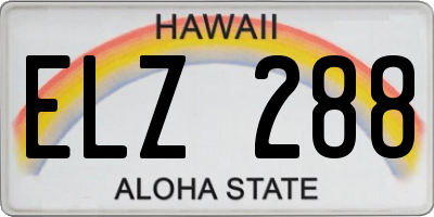 HI license plate ELZ288