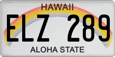 HI license plate ELZ289
