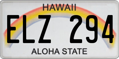 HI license plate ELZ294