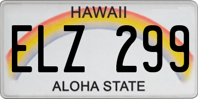 HI license plate ELZ299