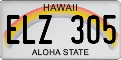 HI license plate ELZ305