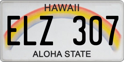 HI license plate ELZ307