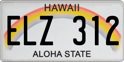 HI license plate ELZ312