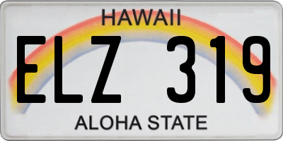 HI license plate ELZ319