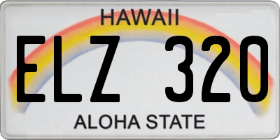 HI license plate ELZ320