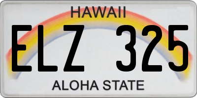 HI license plate ELZ325