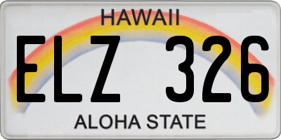 HI license plate ELZ326