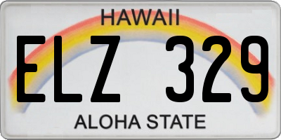 HI license plate ELZ329