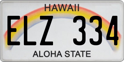 HI license plate ELZ334