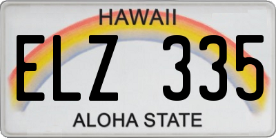 HI license plate ELZ335