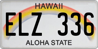 HI license plate ELZ336