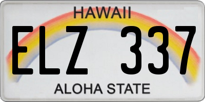 HI license plate ELZ337