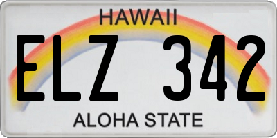 HI license plate ELZ342