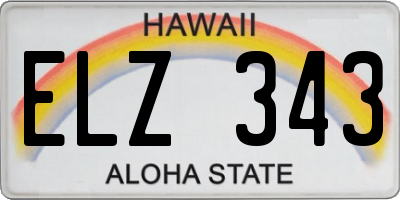 HI license plate ELZ343