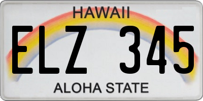 HI license plate ELZ345
