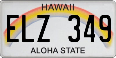 HI license plate ELZ349