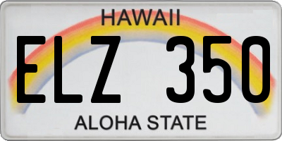 HI license plate ELZ350