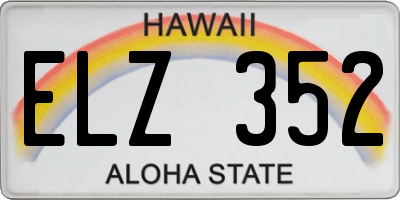 HI license plate ELZ352