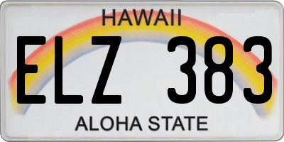 HI license plate ELZ383
