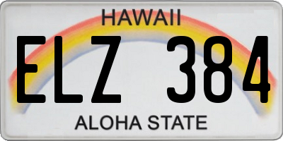 HI license plate ELZ384
