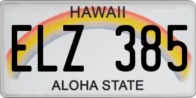 HI license plate ELZ385