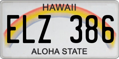 HI license plate ELZ386
